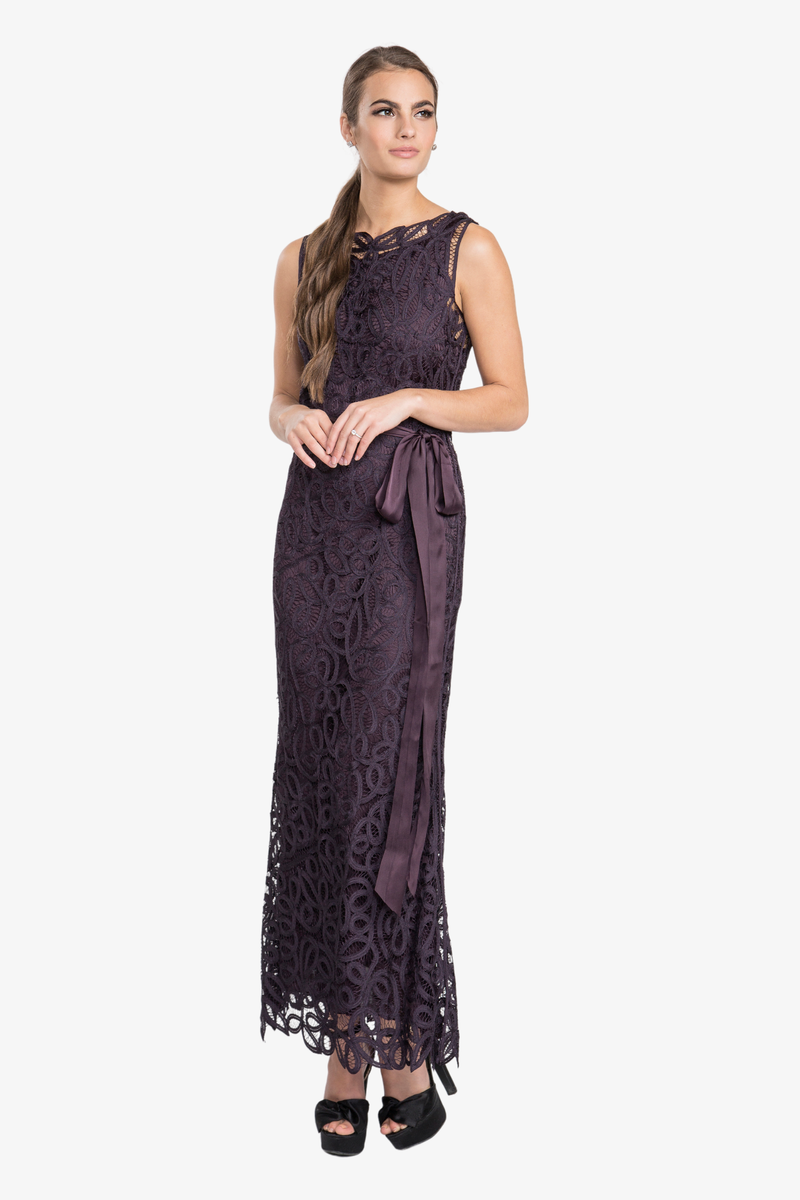 Soulmates D1312 Hand Crocheted Lace Sleeveless Long Dress