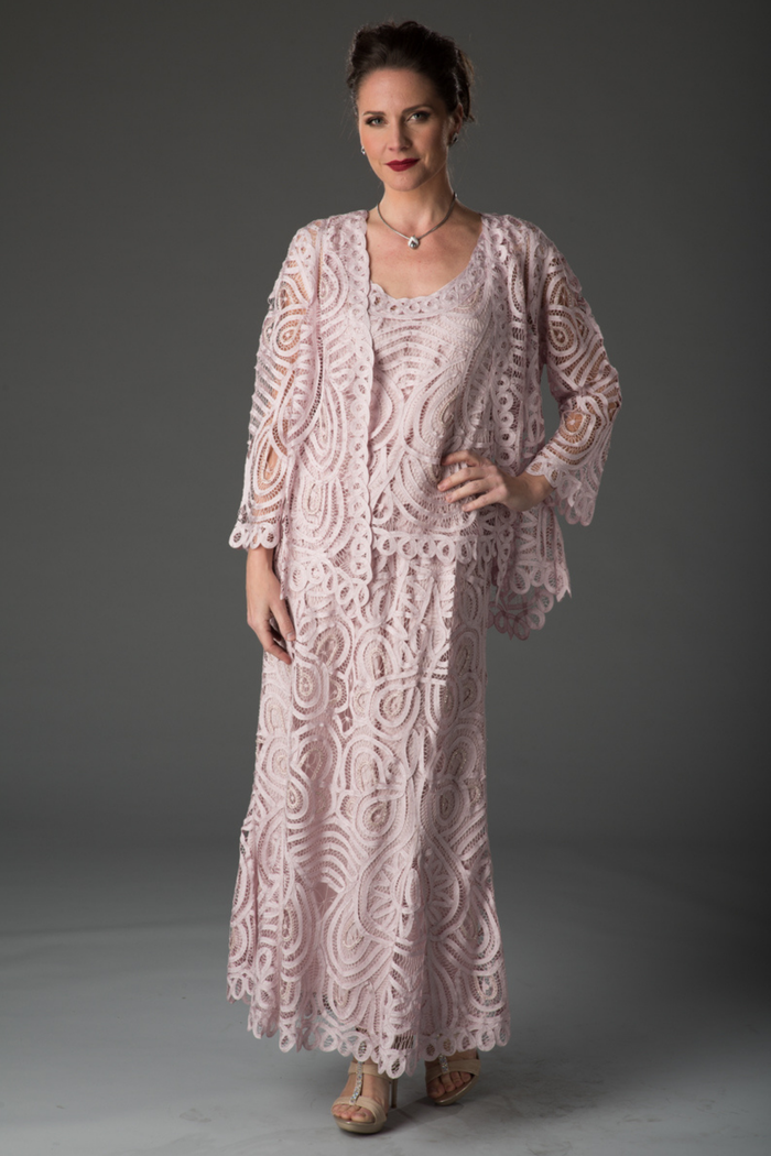 Soulmates D7051 Beaded Lace Paisley Jacket Top and Skirt Set (Capsule2)