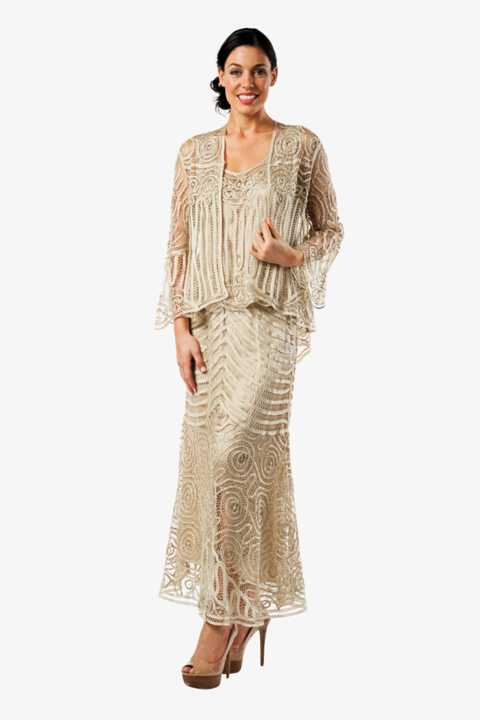 Soulmates D7156 Hand Crocheted Jacket Top and Skirt Set (Capsule)