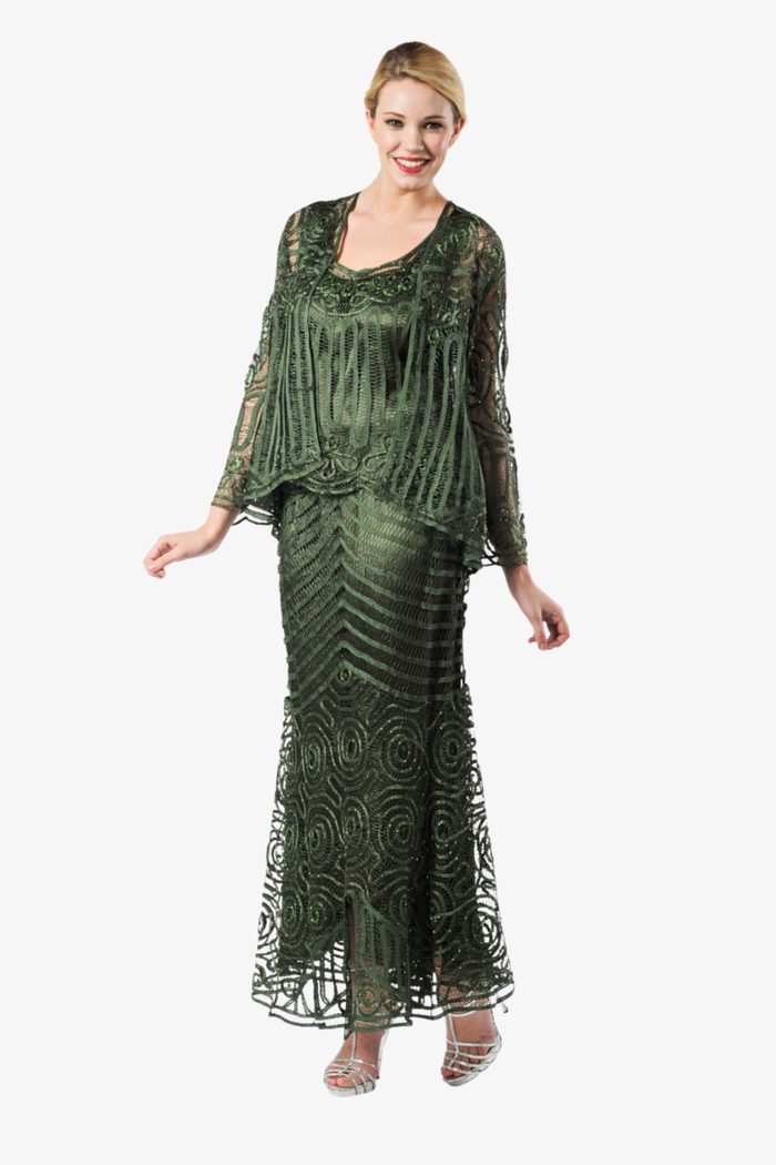 Soulmates D7156 Hand Crocheted Jacket Top and Skirt Set (Capsule2)