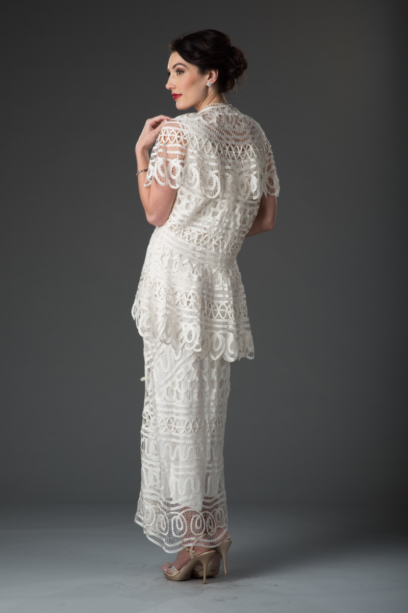soulmates silk lace jacket dress Soulmates C9126 Silk Beaded Tea Length Dress with Bolero Jacket Set (Capsule)
