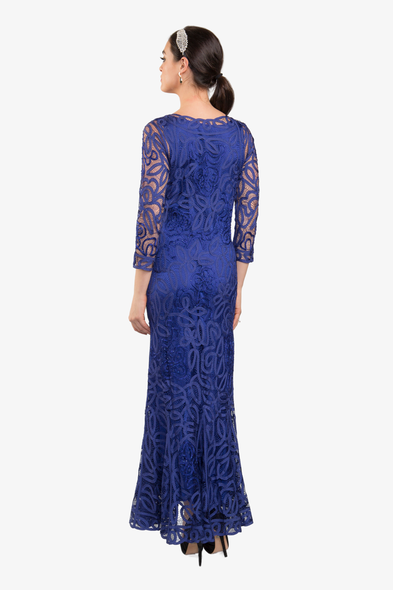 Soulmates D9121 Embroidered Square-Neck Dress