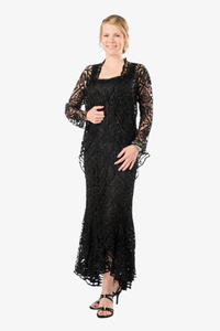 Soulmates D9124 High-Low Beaded Lace Dress with Jacket Set