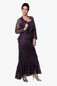 Soulmates D9130 Lace Beaded Jacket Top and High-Low Skirt Set