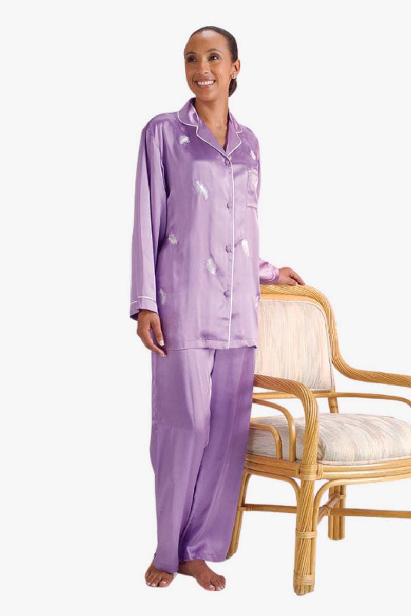 Soulmates Y106 Silk Top with Pajama Set