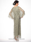 Beaded Lace Cape Top And Skirt Set Celadon / S Clothing