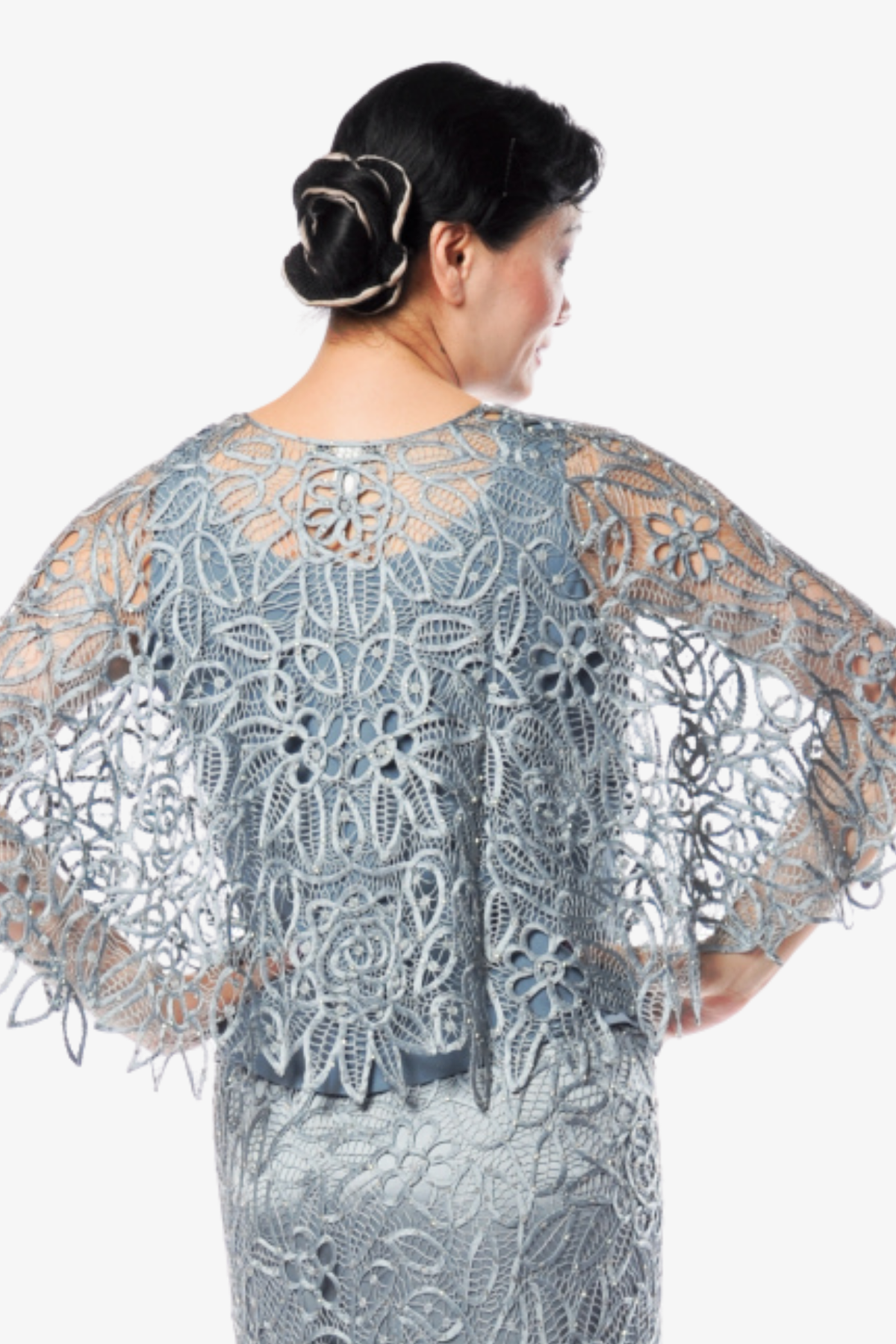 Soulmates C80312 Hand Crocheted Lace Cape Top and Skirt Set