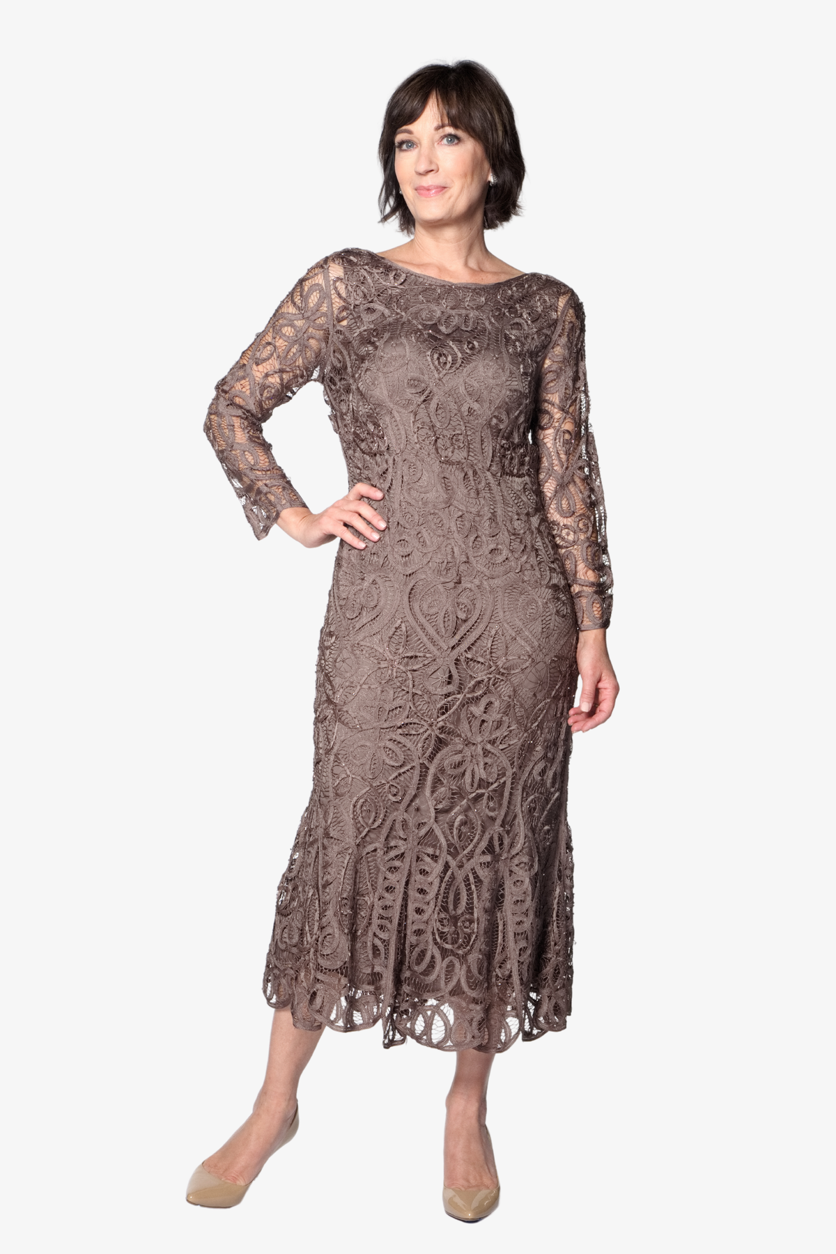 Soulmates D1423 Long Sleeve T-Length Dress