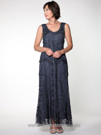 Soulmates C1067 Silk Hand Crochet Embroidered Jacket Top and Skirt Set (Capsule)