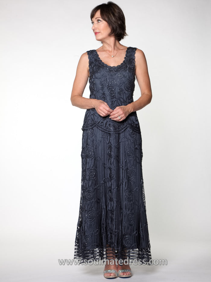 Soulmates C1067 Silk Hand Crochet Embroidered Jacket Top and Skirt Set (Capsule)