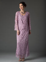Hand Crochet 3/4 Bell Sleeve Three Piece Evening Gown